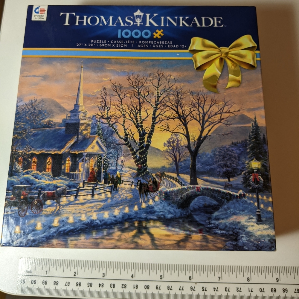 Thomas Kinkade Holiday Evening Sleigh Ride 1000 Piece Puzzle, Ages 12+